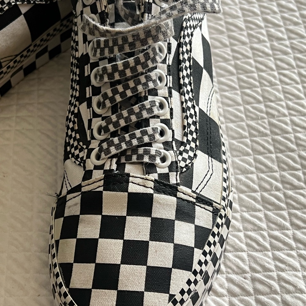 Vans Black and White Checkerboard Sneakers - Picture 5 of 7